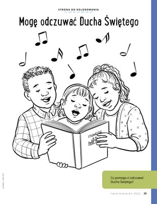 coloring page of children singing