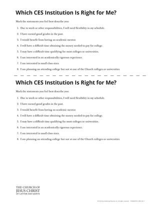 Which CES Institution Is Right for Me?