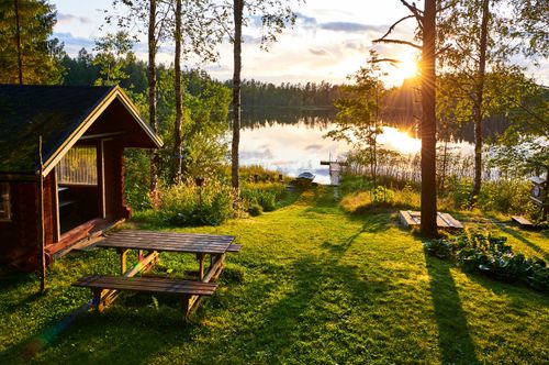 beautiful cottage by a lake