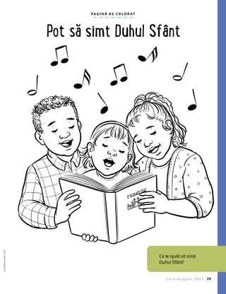 coloring page of children singing