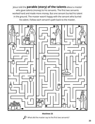 Parable of the Talents coloring page