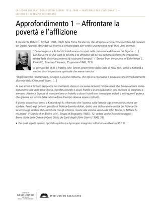 Approfondimento 1 – Affrontare la povertà e l’afflizione