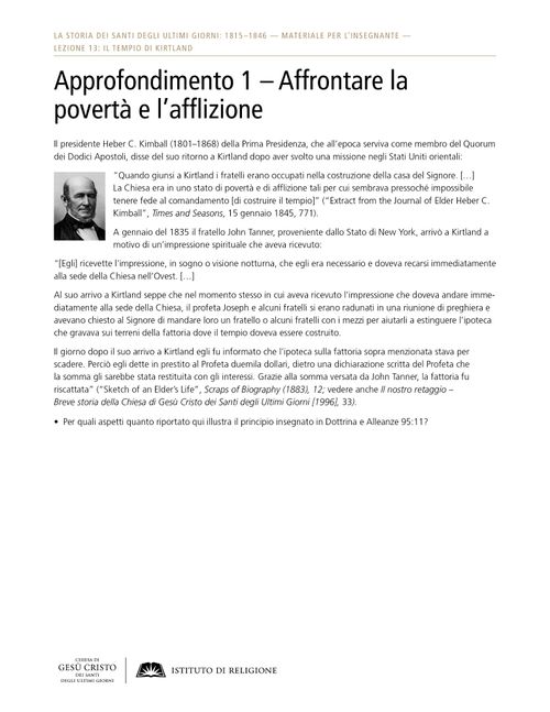 Approfondimento 1 – Affrontare la povertà e l’afflizione