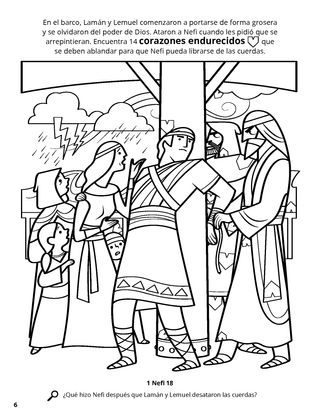 Laman and Lemuel Bind Nephi coloring page
