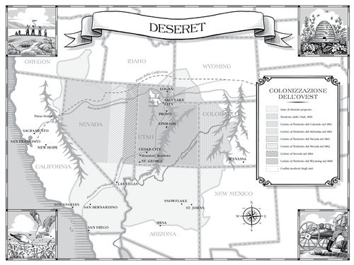 cartina degli Stati Uniti occidentali
