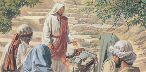 One leper returns to thank Jesus - Jesus asks where the other nine are - ch.38-6