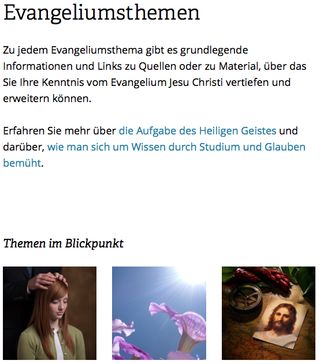 Evangeliumsthemen auf LDS.org