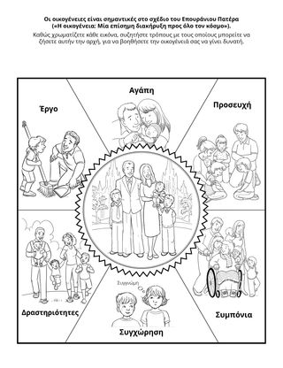 σελίδα δραστηριότητας: οι οικογένειες είναι σημαντικές στο σχέδιο του Επουράνιου Πατέρα