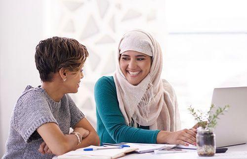 Muslim woman at work