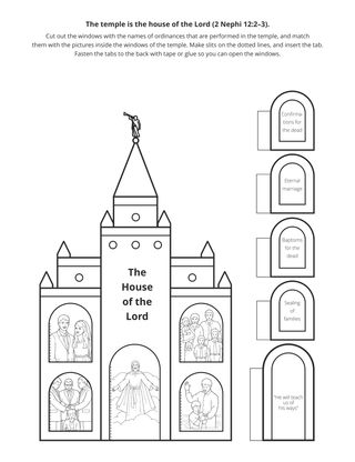 activity page: the temple is the house of the Lord