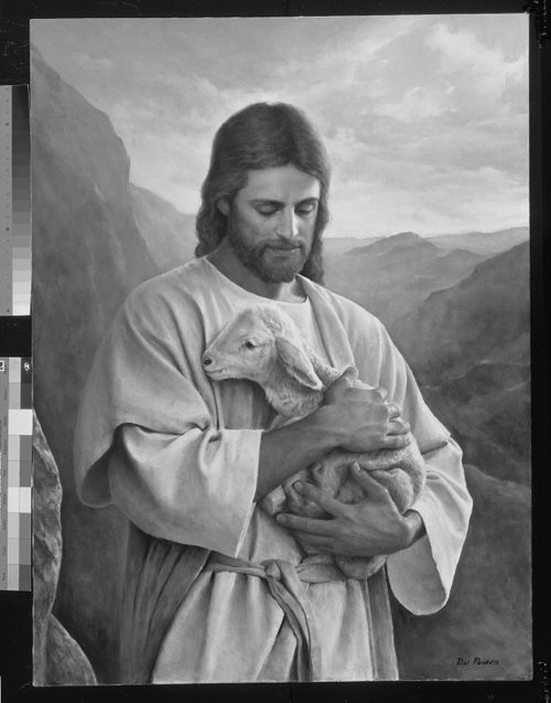 Christ holding a lamb