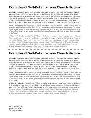 Examples of Self-Reliance from Church History