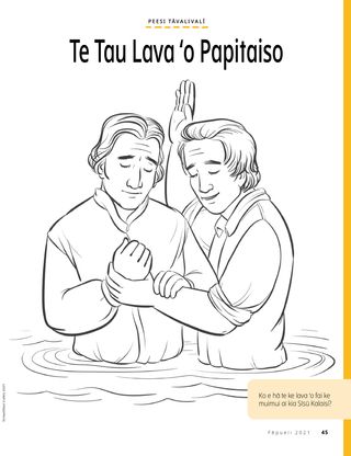 coloring page of Joseph Smith being baptized