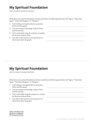 Spiritual Foundation handout