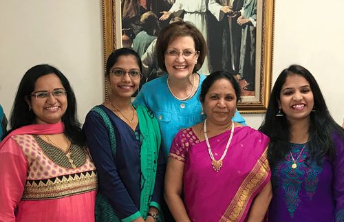 Sister Burton with sisters in Asia