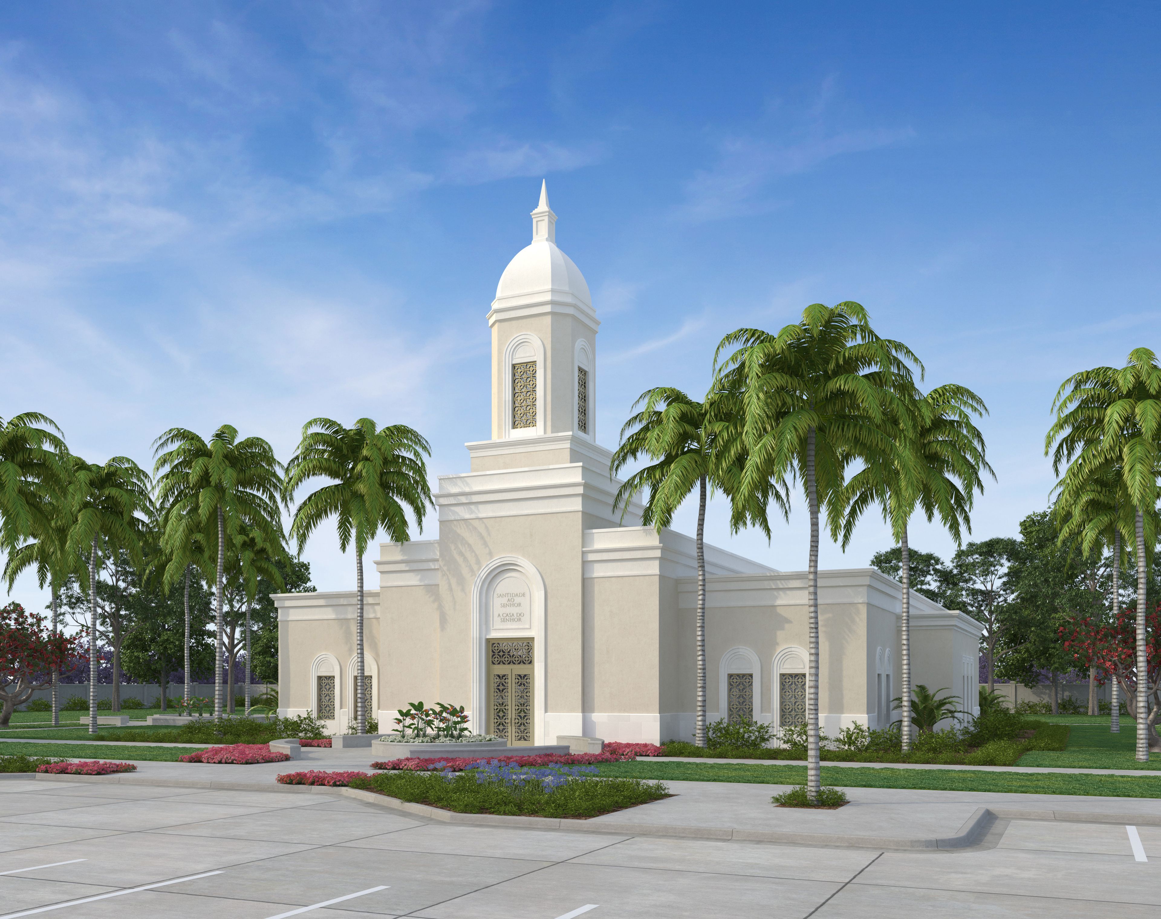 An artist’s rendering of the Praia Cape Verde Temple.