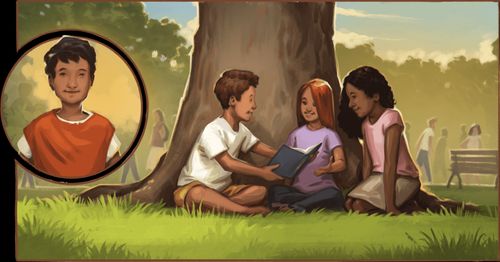 Children reading the Book of Mormon