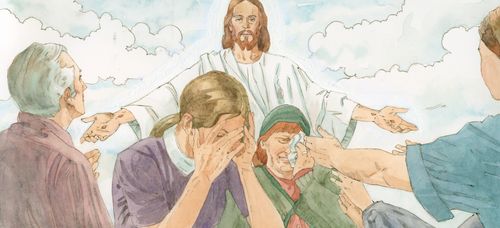 Jews crying at Jesus’ wounds