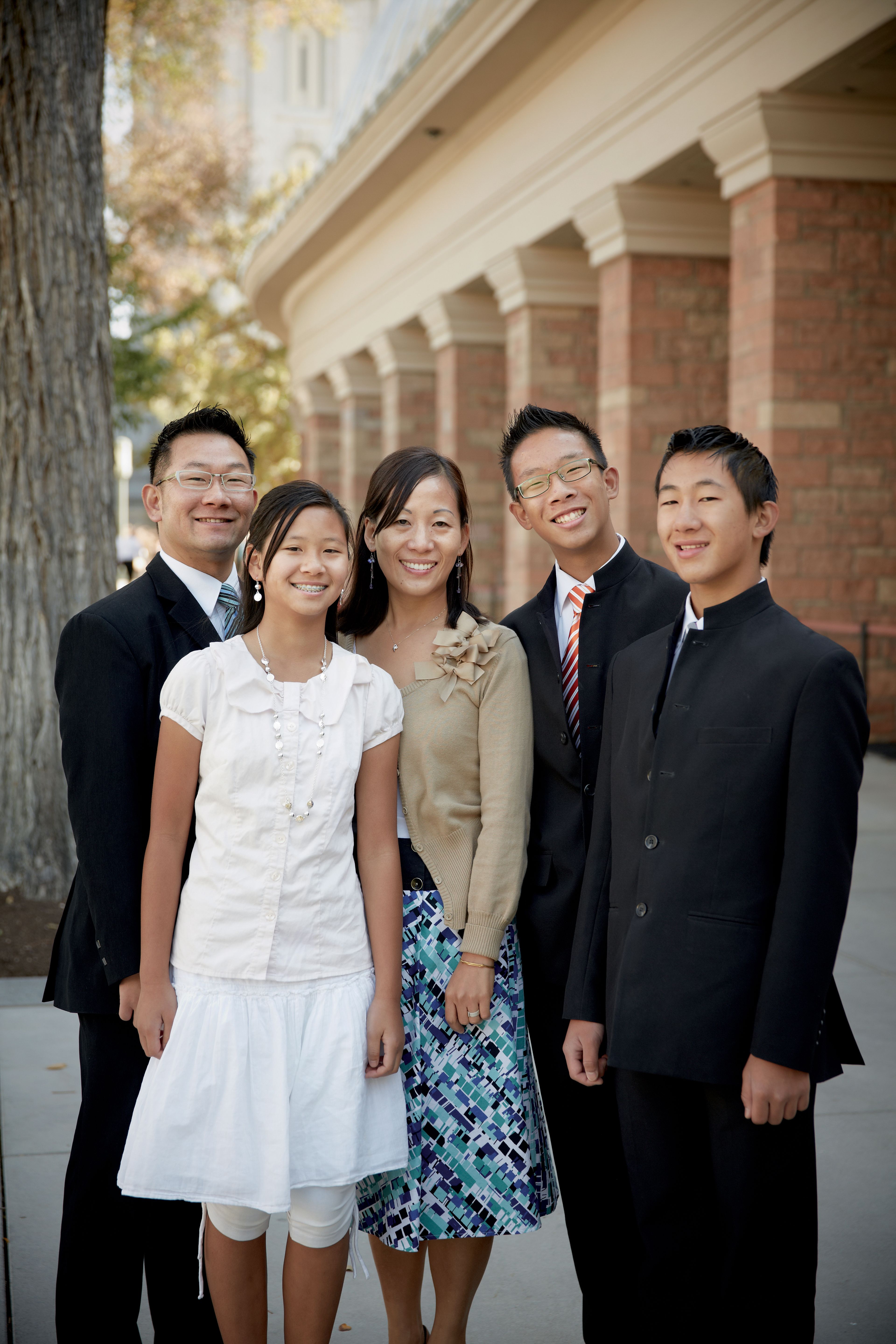 A family attends general conference in October of 2012.