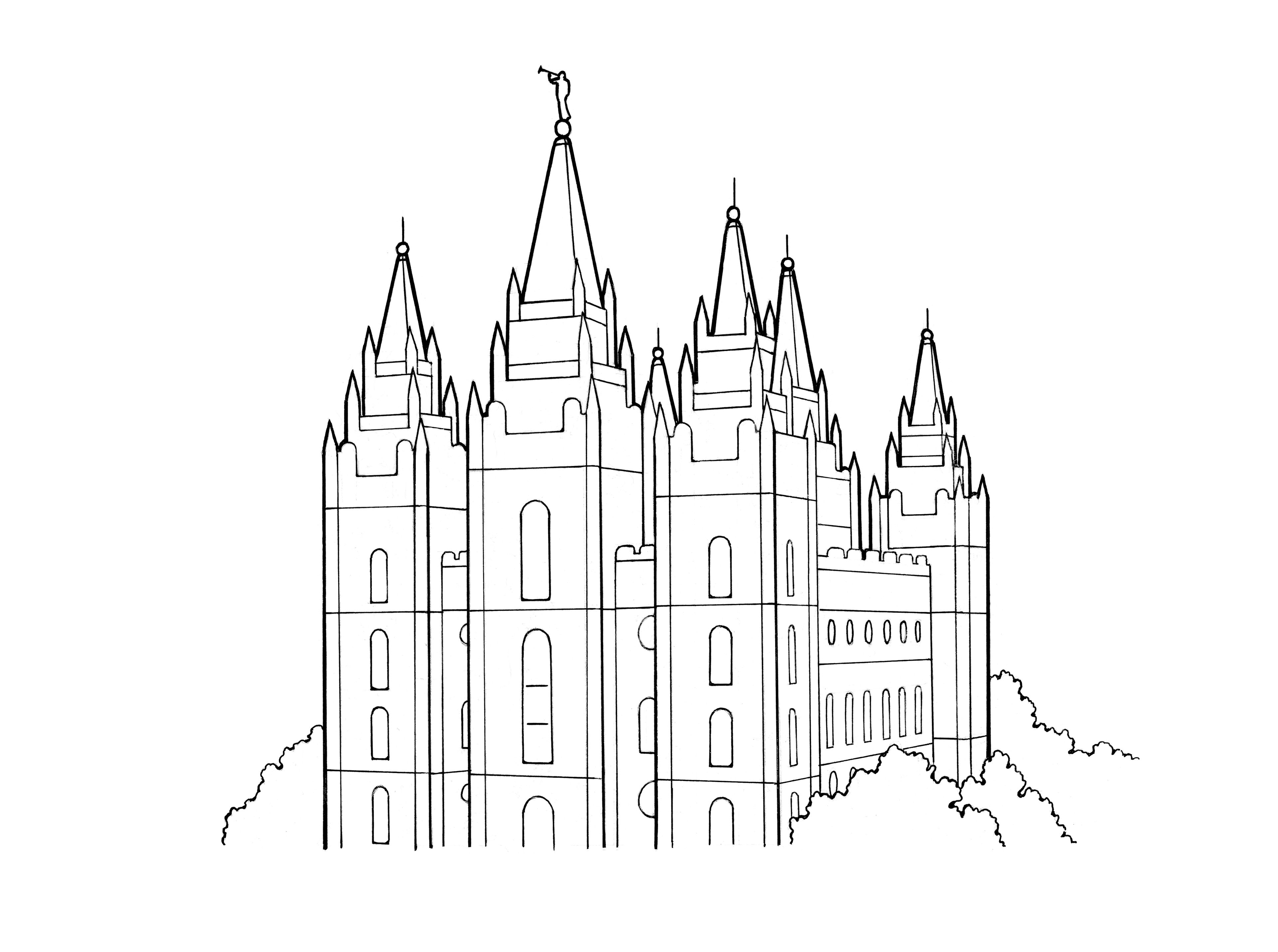 An illustration of the Salt Lake Temple.