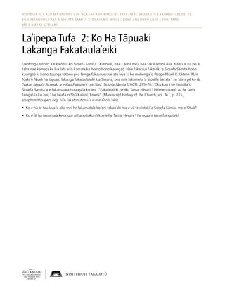 Laʻipepa Tufa 2: Ko Ha Tāpuaki Lakanga Fakataulaʻeiki