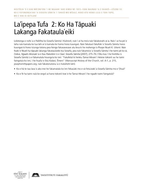 Laʻipepa Tufa 2: Ko Ha Tāpuaki Lakanga Fakataulaʻeiki