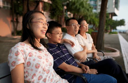 family sitting together