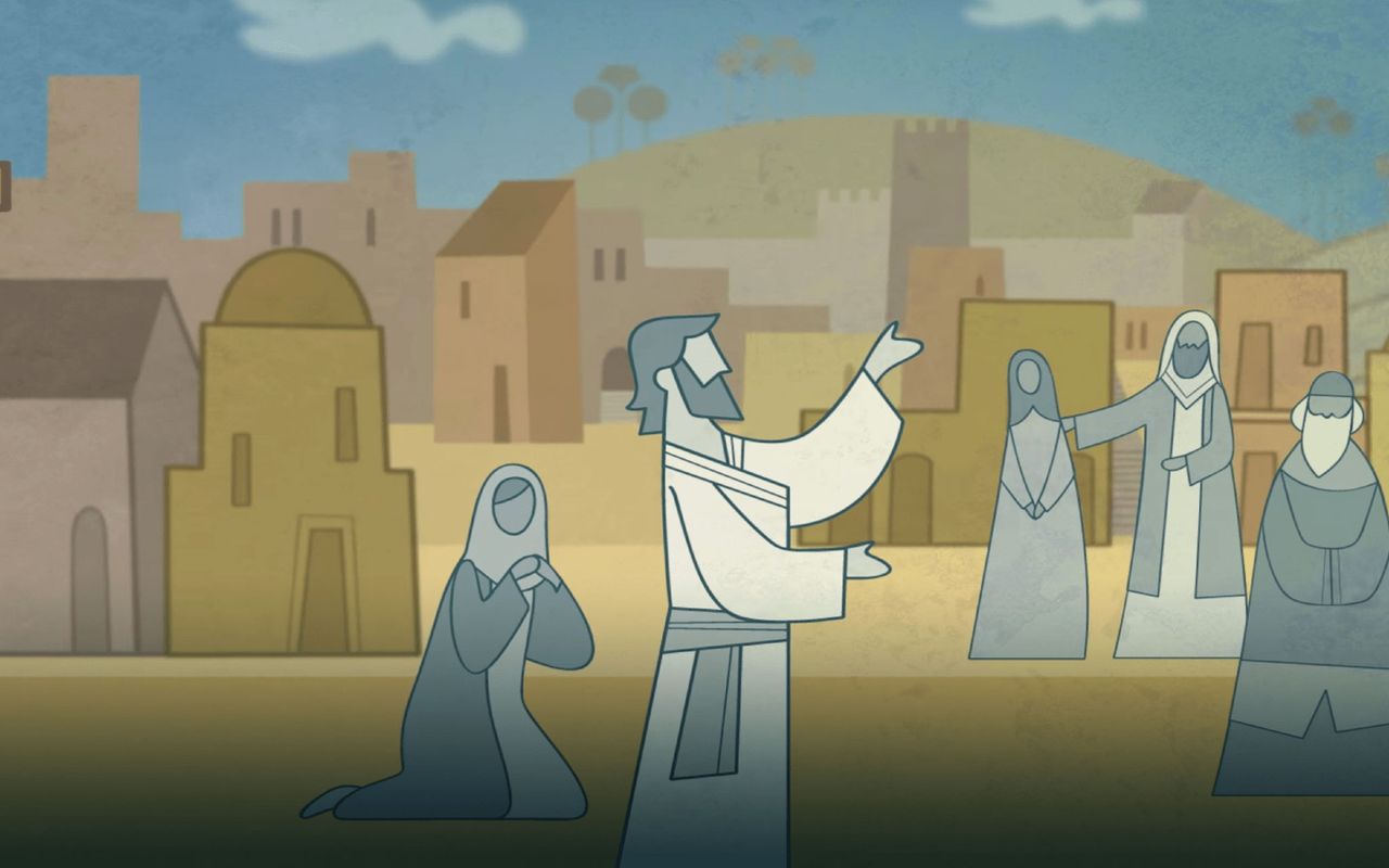 Jesus Christ teaches His disciples in the city of Jerusalem