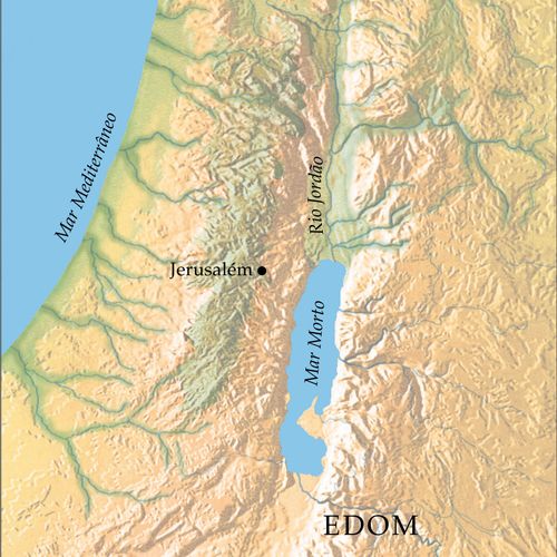 mapa, Jerusalém e Edom