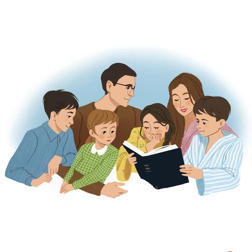 family reading scriptures