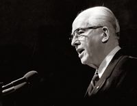 President Ezra Taft Benson speaking.