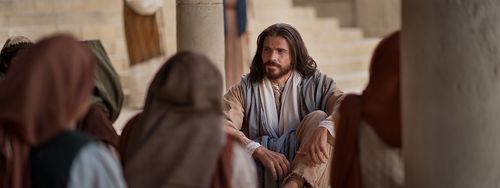 Jesus sitting and teaching