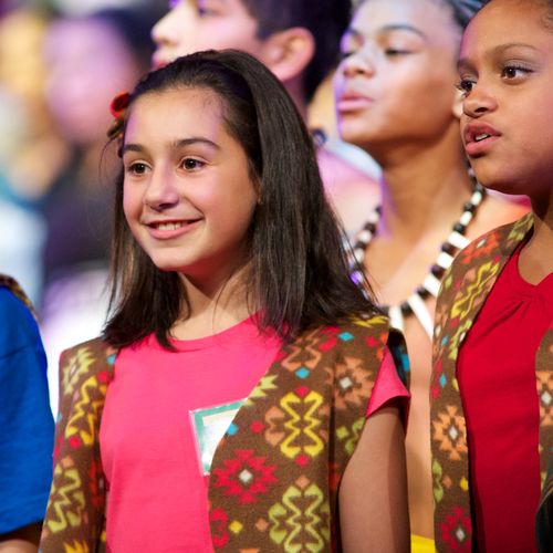 young women singing