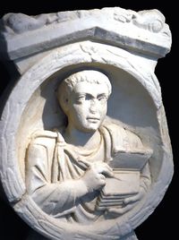 relief sculpture of scribe