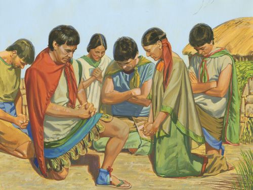 group of men praying