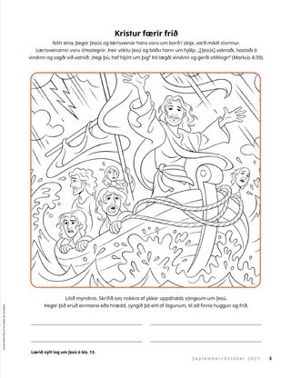 coloring page of Jesus calming the storm