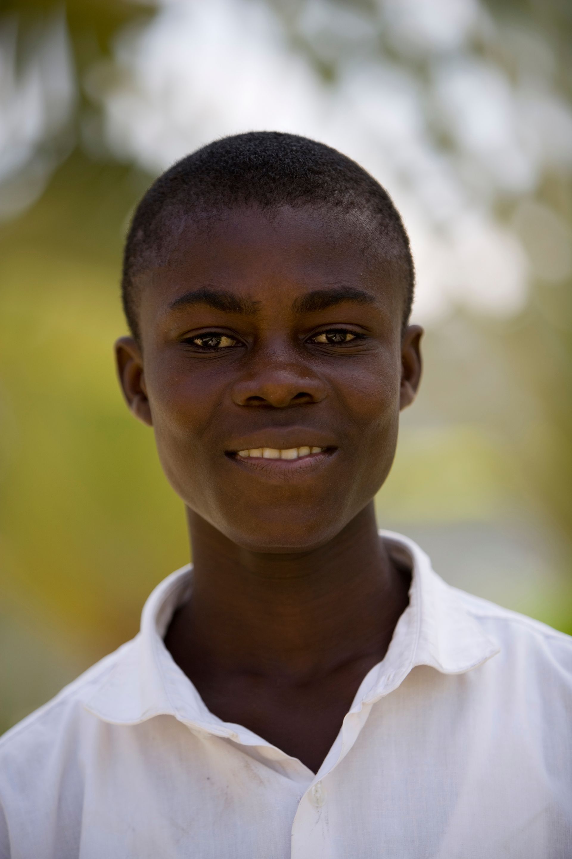 A portrait of a young man from Africa.