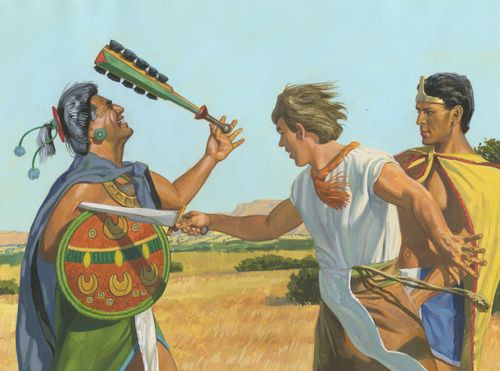 Ammon wounding Lamoni’s father