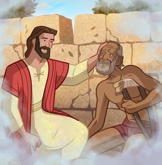 Jesus Christ healing someone