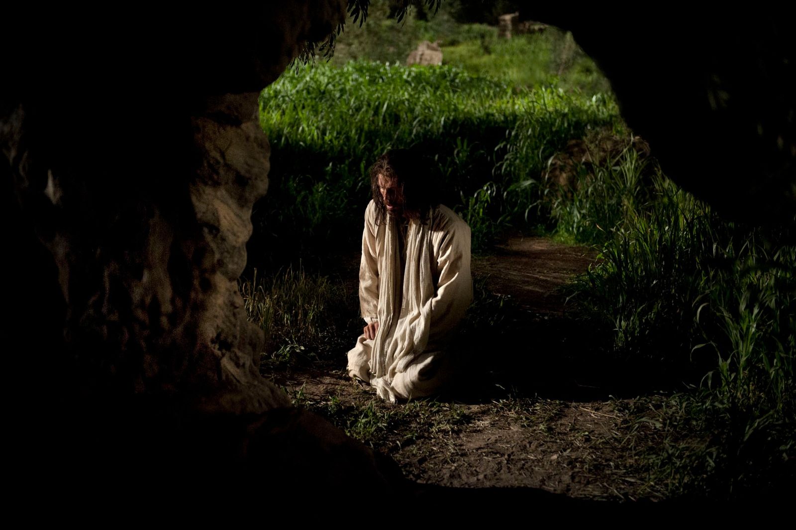 Jesus returns to the garden again to continue to pray and suffers great pain.