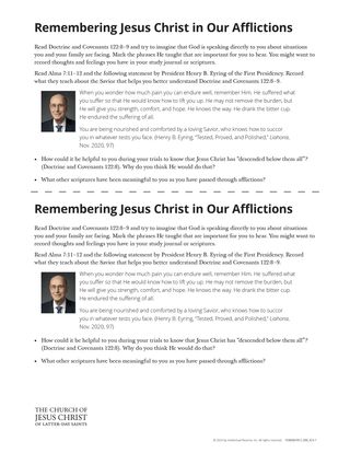 Remembering Jesus Christ in Our Afflictions