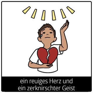 Symbol für Evangeliumsbegriff: ein reuiges Herz und ein zerknirschter Geist