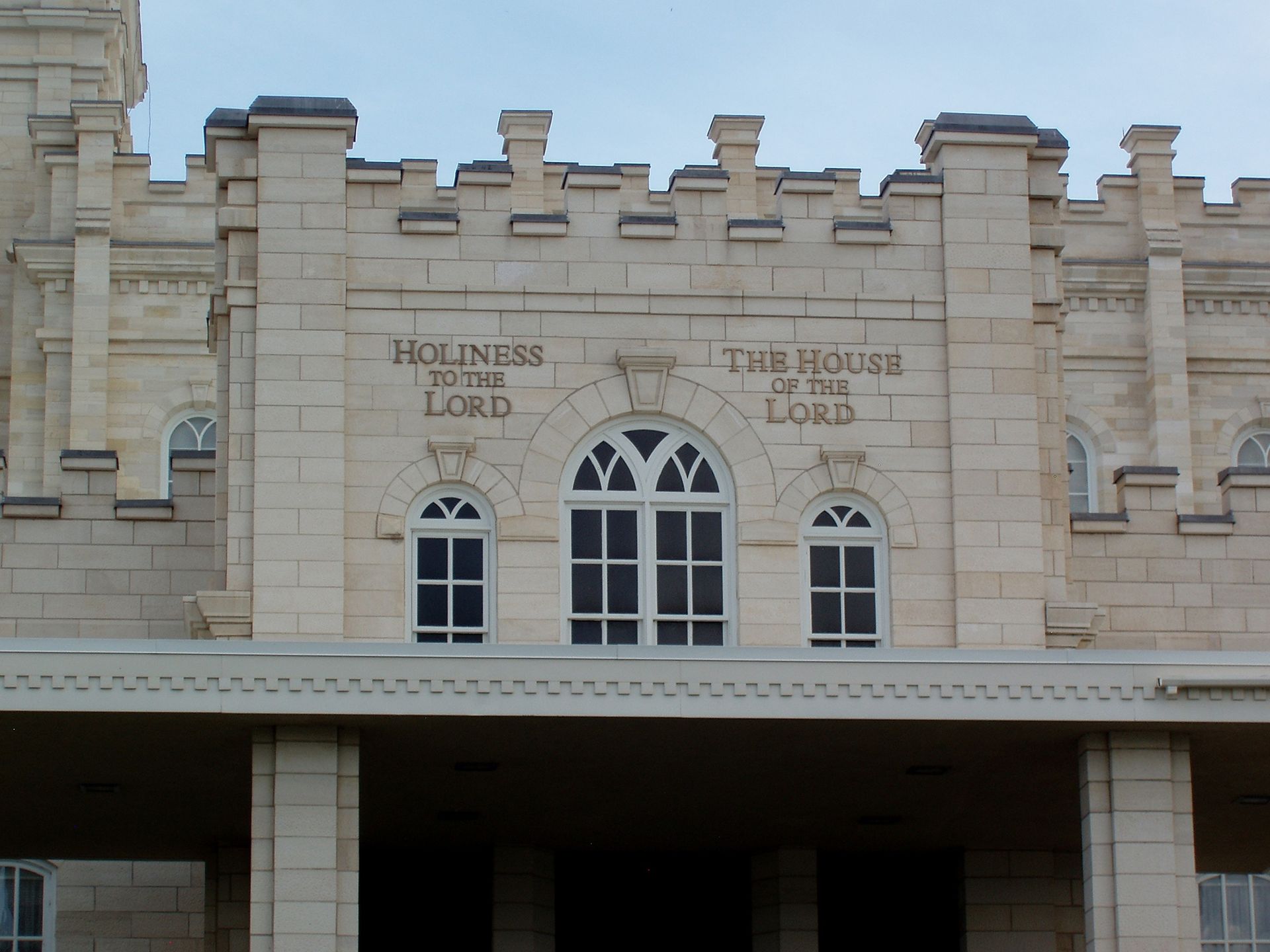 The Manti Utah Temple engraving, “Holiness to the Lord: The House of the Lord,” including the exterior of the temple.