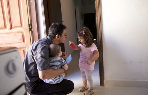 Father with children