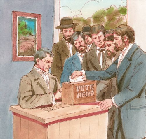 group of people voting