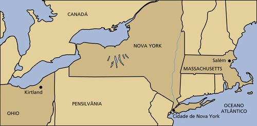 mapa do leste dos Estados Unidos