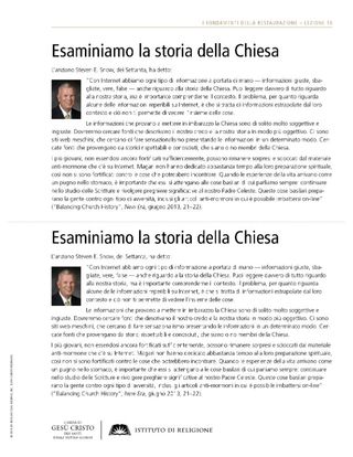 volantino, Esaminare in modo equilibrato la storia della Chiesa