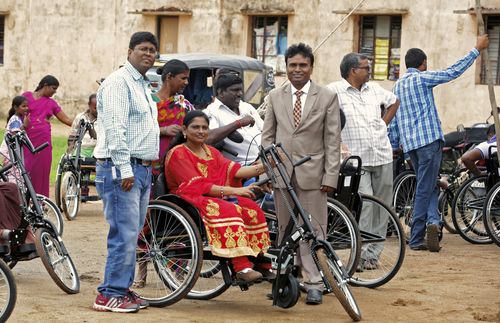 wheelchairs donated in India