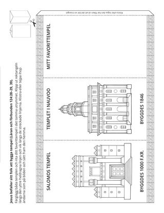 aktivitetssida: Jesus befaller sitt folk att bygga tempel