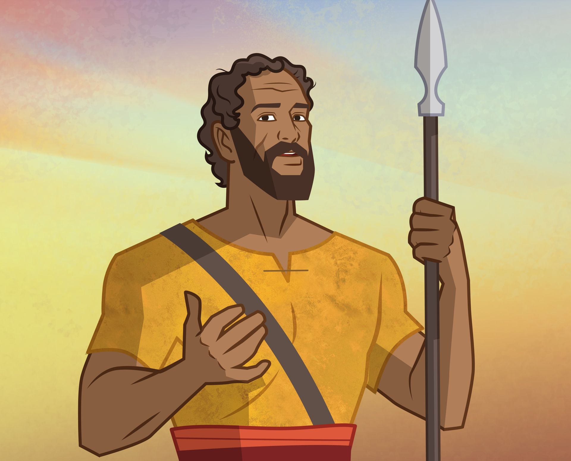 Illustration of Joshua the prophet. Joshua 3:10–13